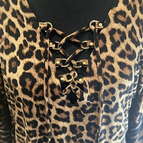 Michael Kors leopard print caftan blouse loose shirt - Picture 8 of 8